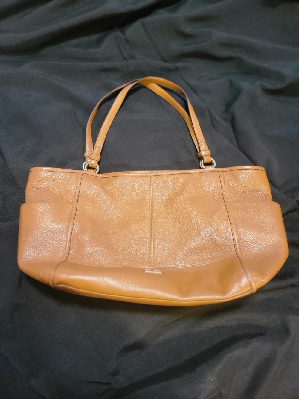 Coach Tan Pebbled Leather Shoulder Bag